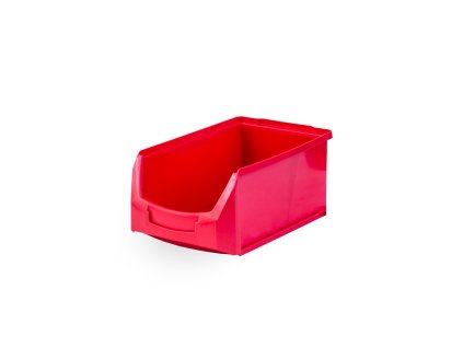 Červená skosená prepravka 350x210x150 mm