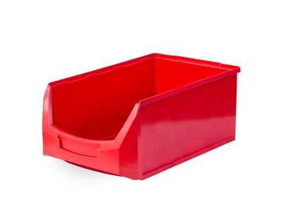 Červený veľkoobjemový zásobník so skoseným čelom