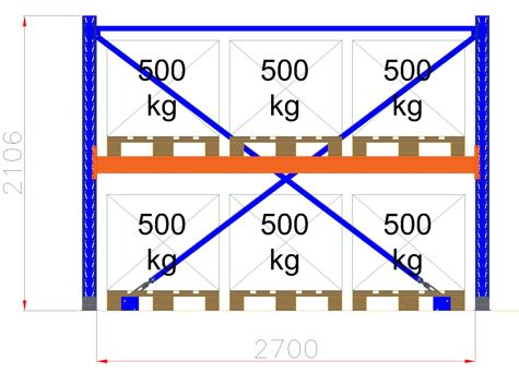 Paletový regál základný 2700 mm