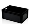 Čierna priemyselná Euro prepravka 60x40x27 cm z recyklovaného PP