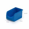 Modrá plastová prepravka pre prehľadný sklad