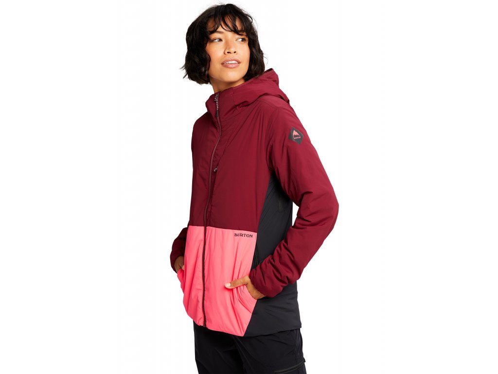 Dámská Bunda Burton Multipath Hooded Insulated Jacket Mulled Berry / True Black / Potent Pink