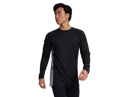 Pánské Termoprádlo Burton Midweight X Base Layer Crewneck True Black/Gray Heather