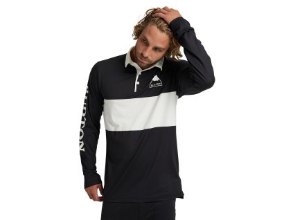 Pánské Termoprádlo Burton Midweight Rugby Shirt True Black / Stout White