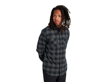 Pánská Košile Burton Brighton Flannel True Black Heather Buffalo Plaid
