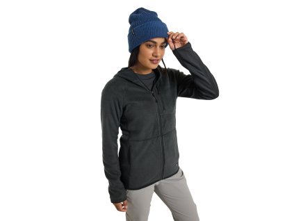 Dámská Mikina Burton Stockrun Warmest Hooded Full-Zip Fleece True Black (Velikost XS)