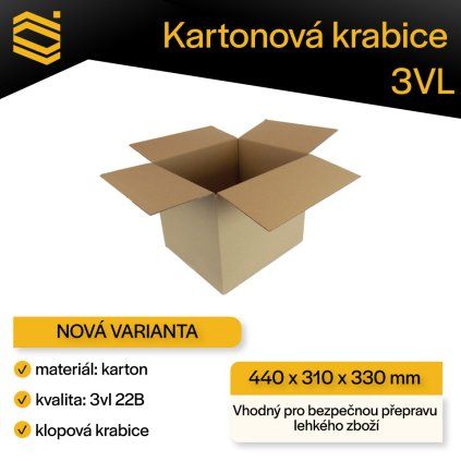 148 Kartonová krabice 3VL 440x310x330mm