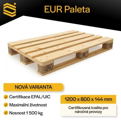 100 EUR paleta 1200x800 dřevěná nová