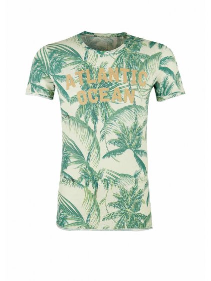 s.Oliver pánské triko s potiskem palmy zelené (Velikost XXL)