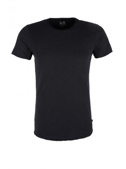 s.Oliver pánské jednobarevné basic triko krátký rukáv černé