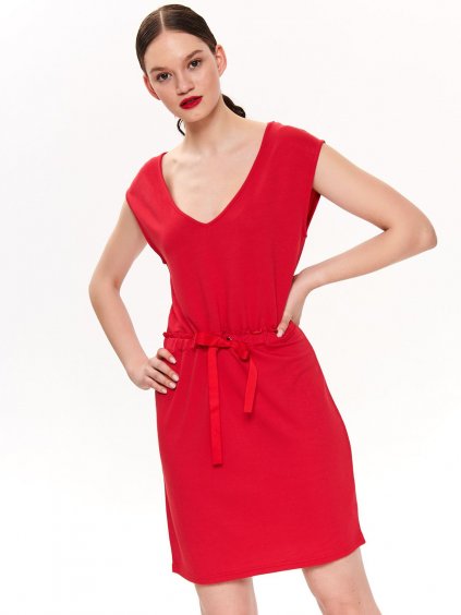 Top Secret dámské šaty s vázačkou odhalená záda červené