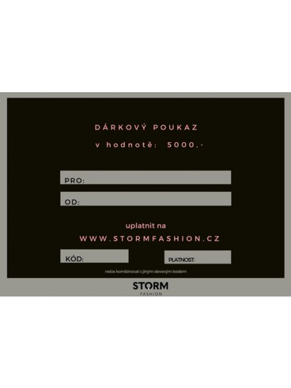 Dárkový poukaz v hodnotě 5000 Kč