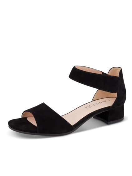 Caprice dámské semišové sandále na podpatku 9-28212-24 černé