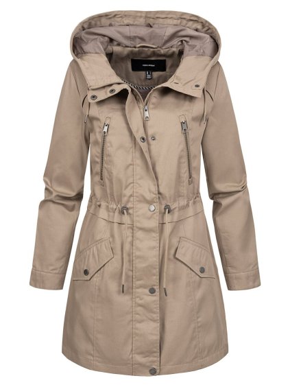 Vero Moda dámská parka Abbyfanna s kapucí světle hnědá