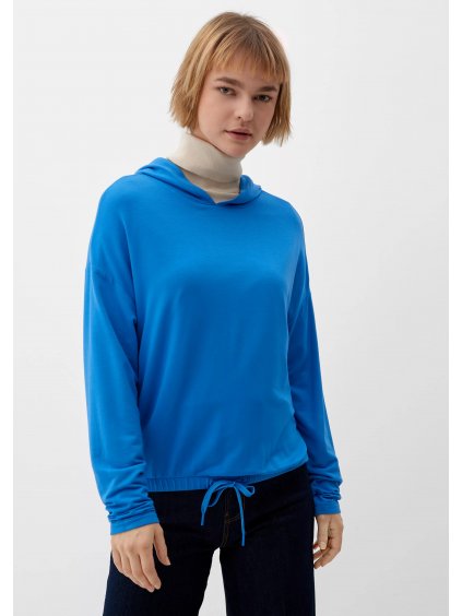 s.Oliver dámské triko do gumy s kapucí modré