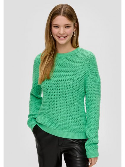 Q/S s.Oliver dámský pletený svetr hráškově zelený