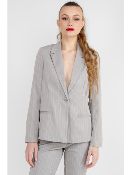 Vero Moda dámské sako s proužkem Wendy šedobéžové