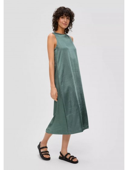 s.Oliver dámské saténové šaty zelené
