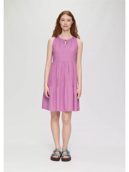 Q/S s.Oliver dámské lněné šaty fialové