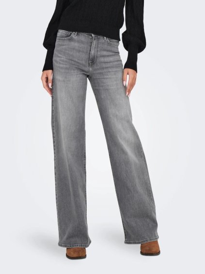 only onlmadisonhighwaistwidelegfitjeans grey