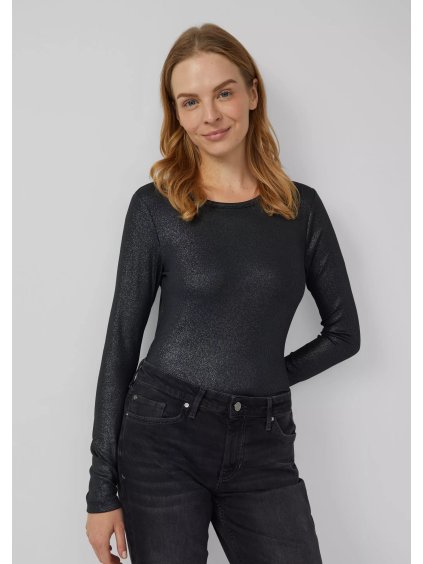s.Oliver triko se třpytkami dlouhý rukáv černé