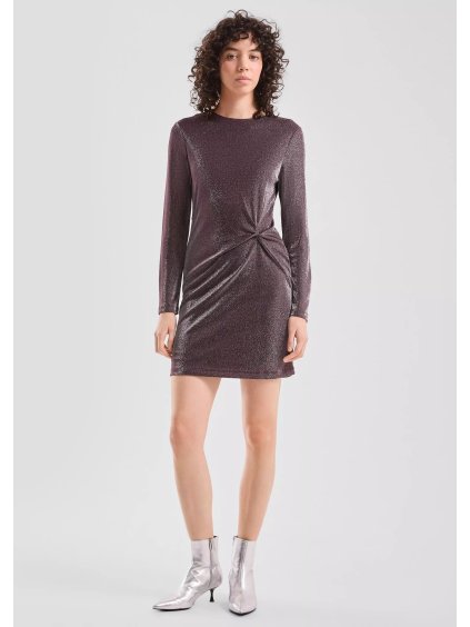 Q/S s.Oliver šaty se třpytkami dlouhý rukáv fialové