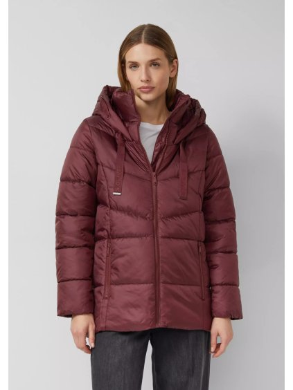 s.Oliver prošívaná bunda s kapucí vínová