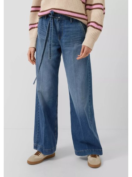 s.Oliver široké džíny s páskem Suri středně modré