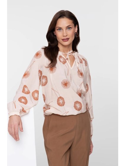 Geisha vzdušná halenka se vzorem krémová