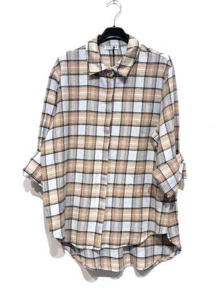 Civico flanelová károvaná košile Camicia modro-hnědá