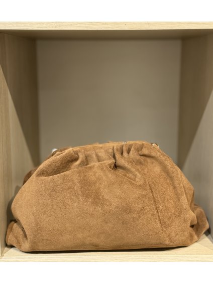 Civico semišová kabelka s řetízkovým popruhem camel