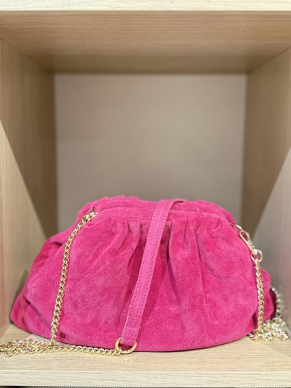 Civico semišová kabelka s řetízkovým popruhem růžová