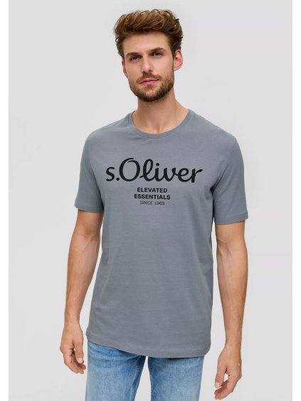 s.Oliver pánské basic triko s nápisem šedé