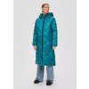 s.Oliver dámský zimní maxi kabát tyrkysový