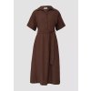 s.Oliver dámské košilové šaty s kapsami čokoládové