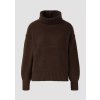 s.Oliver pletený svetr s rolákovým límcem čokoládový