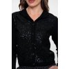Geisha luxusní propínací svetr s flitry černý