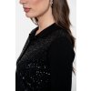 Geisha luxusní propínací svetr s flitry černý