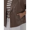 Poools koženková bunda s leskem hnědá