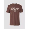 s.Oliver pánské basic triko s nápisem hnědé