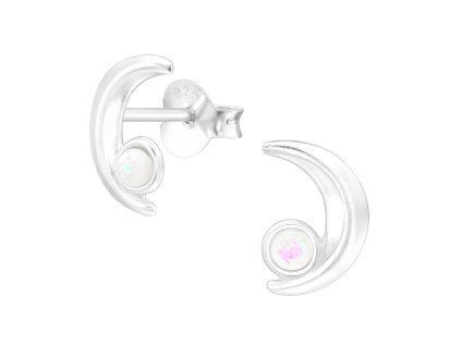 mesiacik opal strieborne nausnice s kamienkom (1)