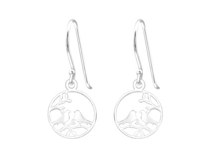 nausnice strom vtaky konarik striebro ako dar darcek pre mamu rodinu milovnik prirody Ag