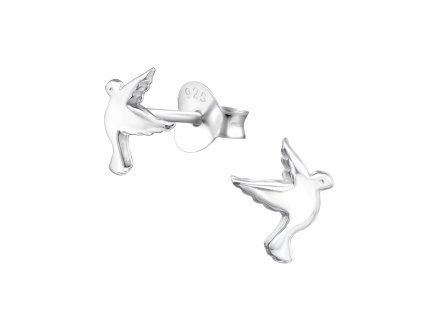 Strieborne nausnice vtacik s kridlami holubicky vhodny dar puzety napichovacie Ag925 (1)