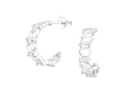 striebro puzety nausnice s kamienkami zirkony krystal dierky napichovacie strieborne Ag925 (1)