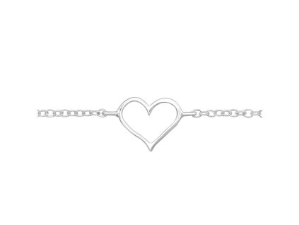 strieborny naramok zo striebra so srdieckom srdce v tvare srdca pre deti pre zeny z lasky darcek laska