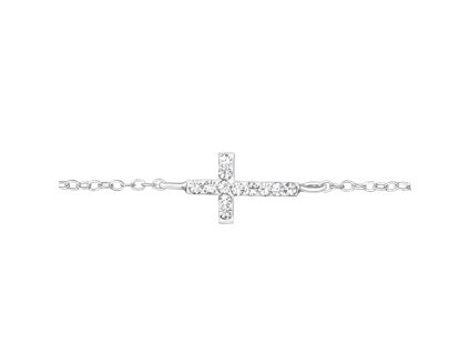 Strieborny naramok kriz s krizikom bez kamimovka prijimanie darcek Ag925 striebroakodar krystal