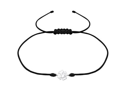 Strieborny naramok stastie luck stvorlistok ciernafarba Ag925 darcek potesenie pre stastie