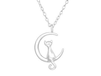 macka na mesiaci strieborny nahrdelnik darcek Ag925