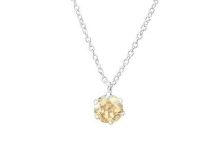 Golden shadow nahrdelnik striebro zirkon s kamienkom laska