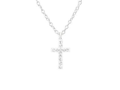 Nahrdelnik s krizikom s kamienkami zirkonik kriz Ag 925 striebroakodar